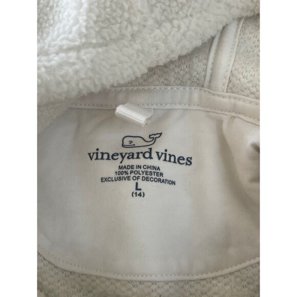 Vineyard Vines Fuzzy Color Block Hi Lo Sweatshirt Fleece Hoodie Girls Large (14) - Picture 5 of 9
